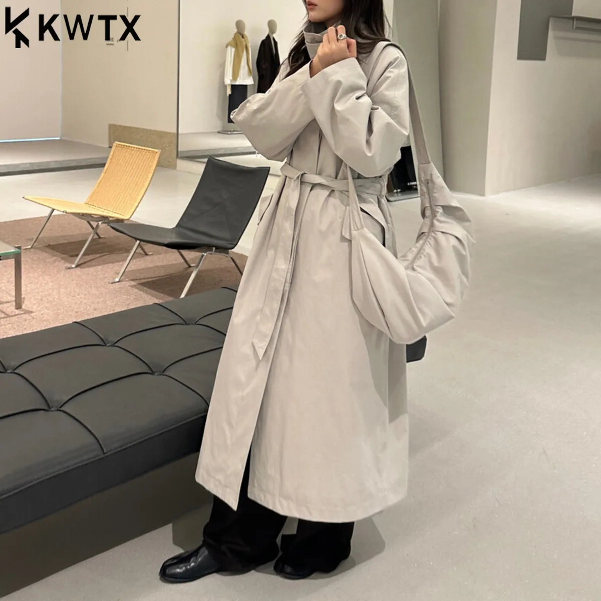 KWTX Trendy 2025 Warm Thick Long Trench Coat Women Single Breasted High Collar Belt Vintage Chic Elegant Designer New Winter
KWTX Trendy 2025 Warm Thick Long Trench Coat Women Single Breasted High Collar Belt Vintage Chic Elegant Designer New Winter