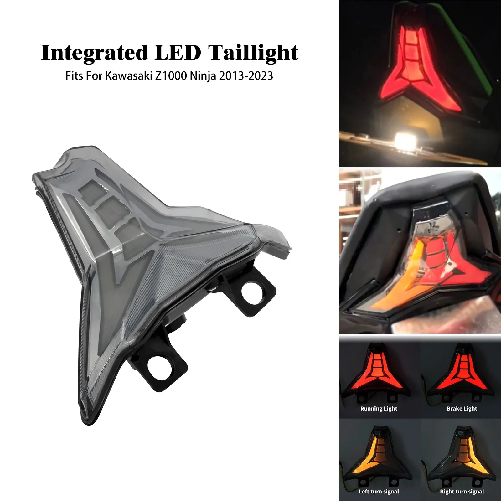 Motorcycle LED Turn Signals Integrated Tail Light Rear Brake Taillight For Kawasaki Ninja 400 Z400 ZX10R ZX6R Z1000 2013-2023
Motorcycle LED Turn Signals Integrated Tail Light Rear Brake Taillight For Kawasaki Ninja 400 Z400 ZX10R ZX6R Z1000 2013-2023