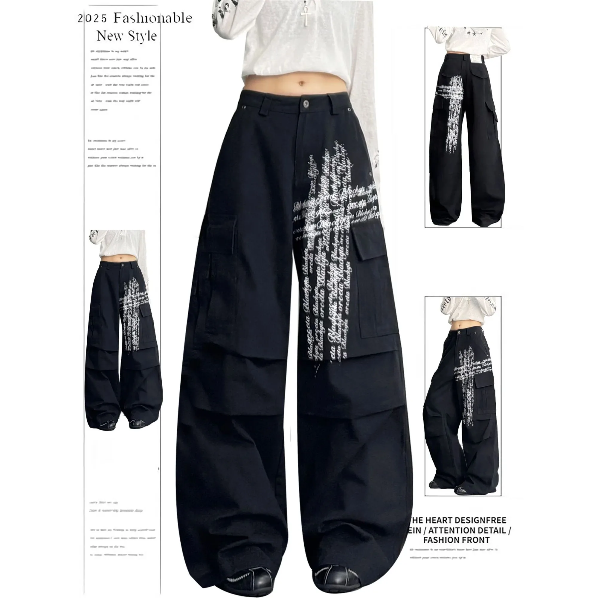 Y2K Women's Black Wide Leg Cargo Pants New Fashion 2025 Lett Cleanfit Style Drawstring Closure Unisex Neutral Fit
Y2K Women's Black Wide Leg Cargo Pants New Fashion 2025 Lett Cleanfit Style Drawstring Closure Unisex Neutral Fit