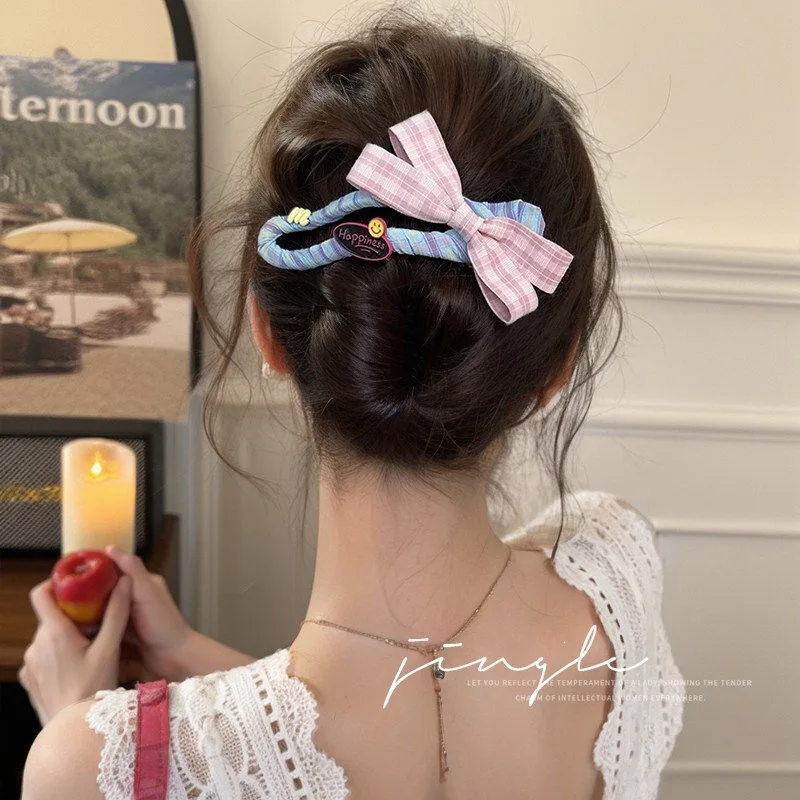 Women's Hair Clips Blue Checkered Bow Button Accessories Fashionable Cute Sweet Banana Clips Funny Fashion Portable Large Hair
Women's Hair Clips Blue Checkered Bow Button Accessories Fashionable Cute Sweet Banana Clips Funny Fashion Portable Large Hair