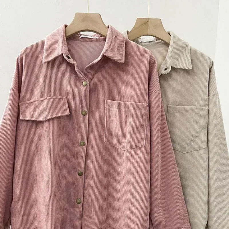 New loose corduroy shirt and cardigan jacket for women's spring and autumn clothing
New loose corduroy shirt and cardigan jacket for women's spring and autumn clothing