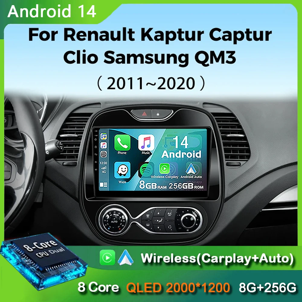 Автомагнитола на Android 14 для Renault Captur CLIO Samsung QM3 2011-2020, стерео, Carplay, GPS-навигация, мультимедийный видеоплеер
Автомагнитола на Android 14 для Renault Captur CLIO Samsung QM3 2011-2020, стерео, Carplay, GPS-навигация, мультимедийный видеоплеер