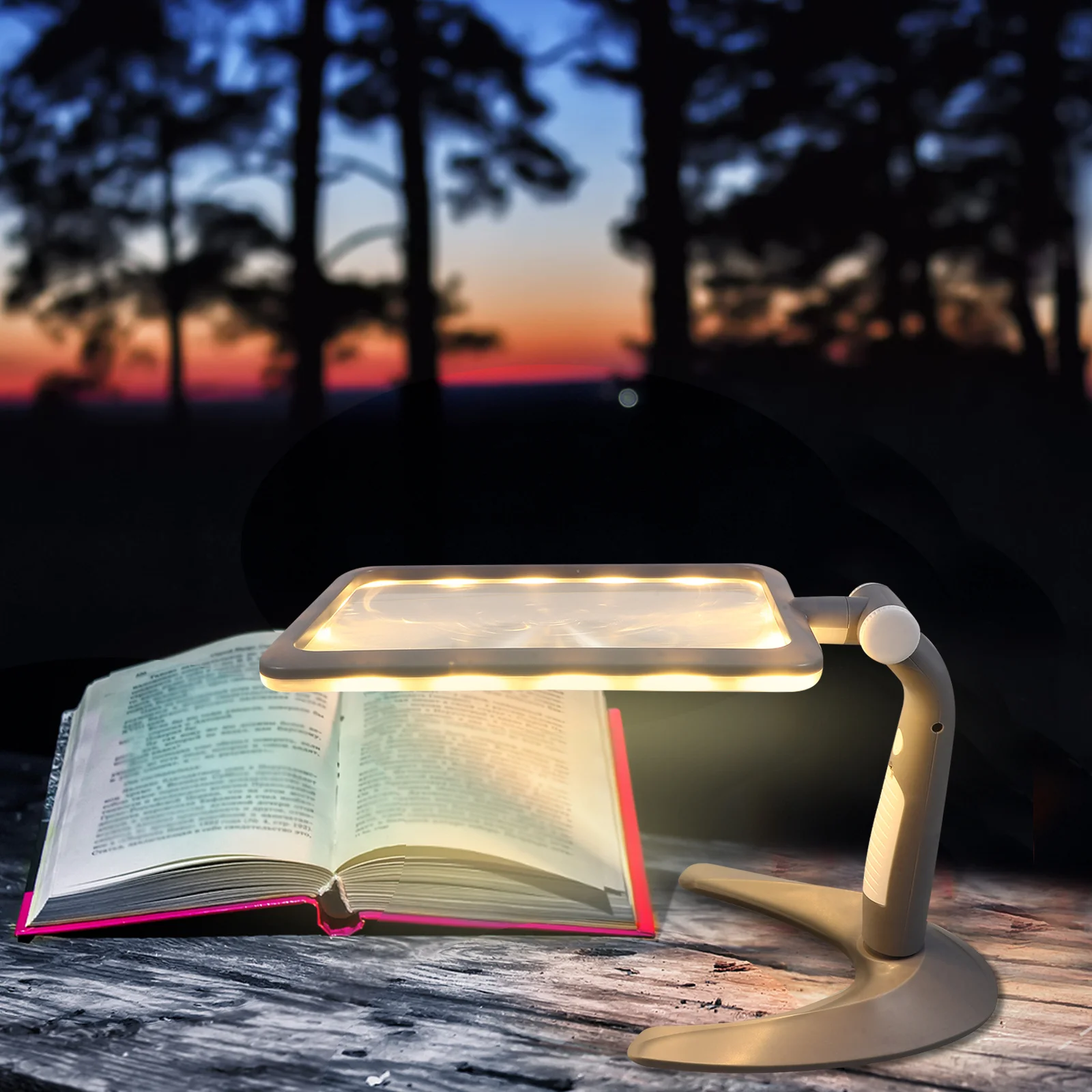 48 LED Magnifying Glass Desktop Handheld 2.5x Bright Light Reading Magnifier for Books Seniors Handheld Lighted Magnifier