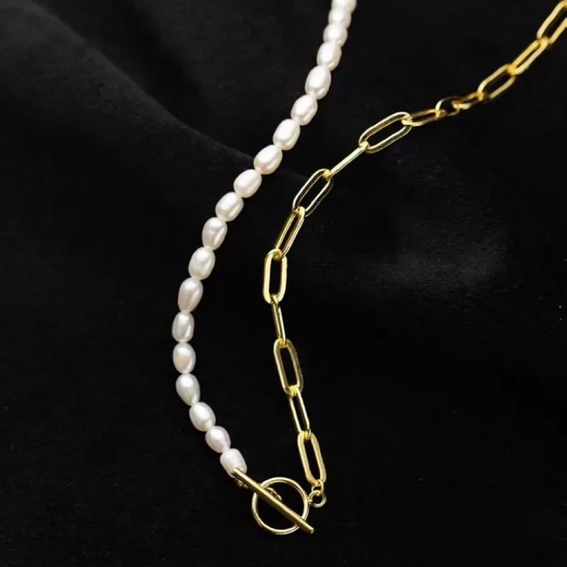 Metal Wind Mix and Match Freshwater Pearl Splicing Buckle Necklace Femininity Internet Celebrity Fashion Short Collarbone Neck C
Metal Wind Mix and Match Freshwater Pearl Splicing Buckle Necklace Femininity Internet Celebrity Fashion Short Collarbone Neck C