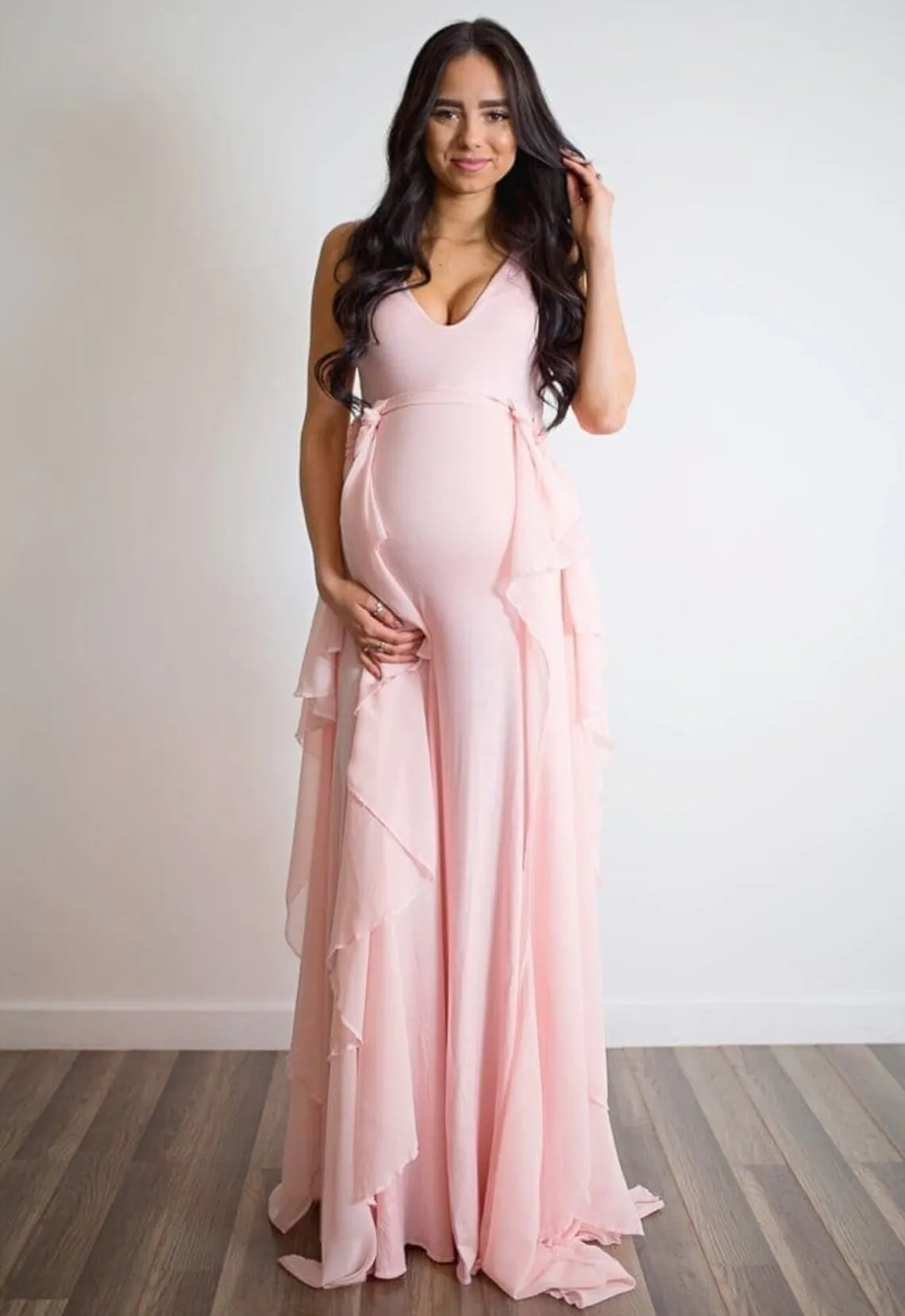 Maternity Robe Chiffon Gowns for Woman Sleeveless V Neck Pregnancy Photoshoot Gown
Maternity Robe Chiffon Gowns for Woman Sleeveless V Neck Pregnancy Photoshoot Gown