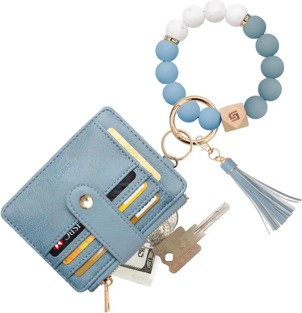 RFID Wallet Silicone Bracelet Wristlet Keychain Purse with ID Window, Credit Card Holder, Key Ring Tassel
RFID Wallet Silicone Bracelet Wristlet Keychain Purse with ID Window, Credit Card Holder, Key Ring Tassel