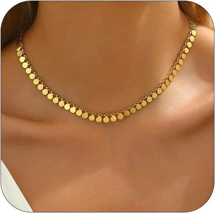 18K Gold Necklaces for Women Dainty Circle Coin Star Drop Cute Tassel Choker Chain Trendy Stainless Steel Jewelry Gift
18K Gold Necklaces for Women Dainty Circle Coin Star Drop Cute Tassel Choker Chain Trendy Stainless Steel Jewelry Gift