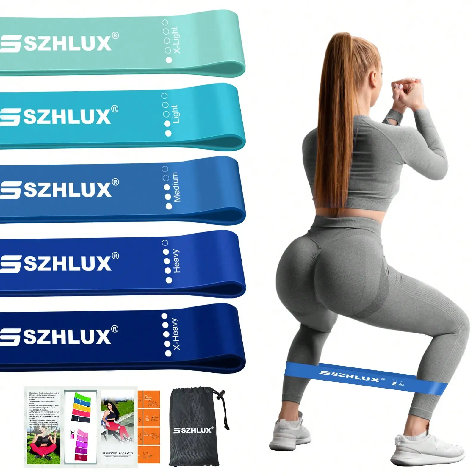 SZHLUX Resistance Bands Set With Instruction Guide And Carry Bag, Versatile For Body Sculpting, Strength Training, And Rehabilitation-Set Of 5
SZHLUX Resistance Bands Set With Instruction Guide And Carry Bag, Versatile For Body Sculpting, Strength Training, And Rehabilitation-Set Of 5