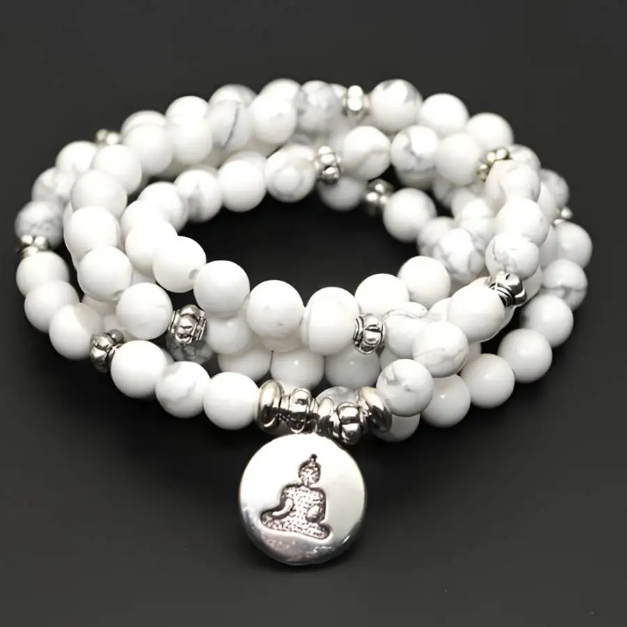8mm 108 beads white stone bracelet lotus Buddha pendant Yoga Spiritual Chaplet Bodhi Jewelry Bohemian Zen Chakra Men's zazen
8mm 108 beads white stone bracelet lotus Buddha pendant Yoga Spiritual Chaplet Bodhi Jewelry Bohemian Zen Chakra Men's zazen