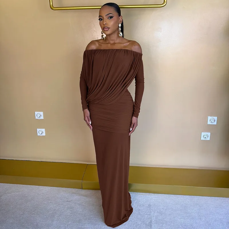 Fengshu Solid Color Women's Tube Top Bodycon Dress, Elegant Off-Shoulder Long Sleeve Casual New Autumn/Winter Dress
Fengshu Solid Color Women's Tube Top Bodycon Dress, Elegant Off-Shoulder Long Sleeve Casual New Autumn/Winter Dress