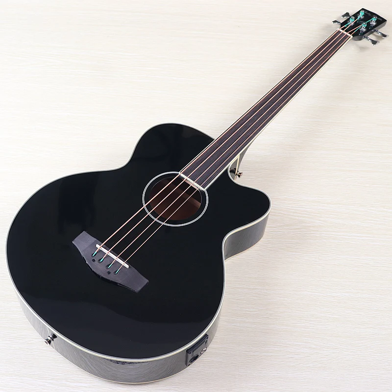 Fretless Electric Acoustic Bass Guitar 4 String 5 string Sapele Body 43 inch High Glossy Electric Folk Bass Guitar With EQ Black
Fretless Electric Acoustic Bass Guitar 4 String 5 string Sapele Body 43 inch High Glossy Electric Folk Bass Guitar With EQ Black