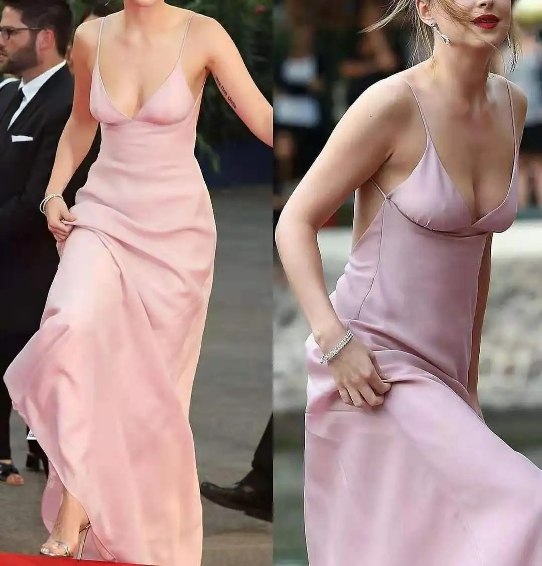 V-Neck Pink Prom Dresses Spaghetti Straps Sexy Long Zipper Back Robe De Soiree Floor Length Satin Formal Party Gown for Women
V-Neck Pink Prom Dresses Spaghetti Straps Sexy Long Zipper Back Robe De Soiree Floor Length Satin Formal Party Gown for Women