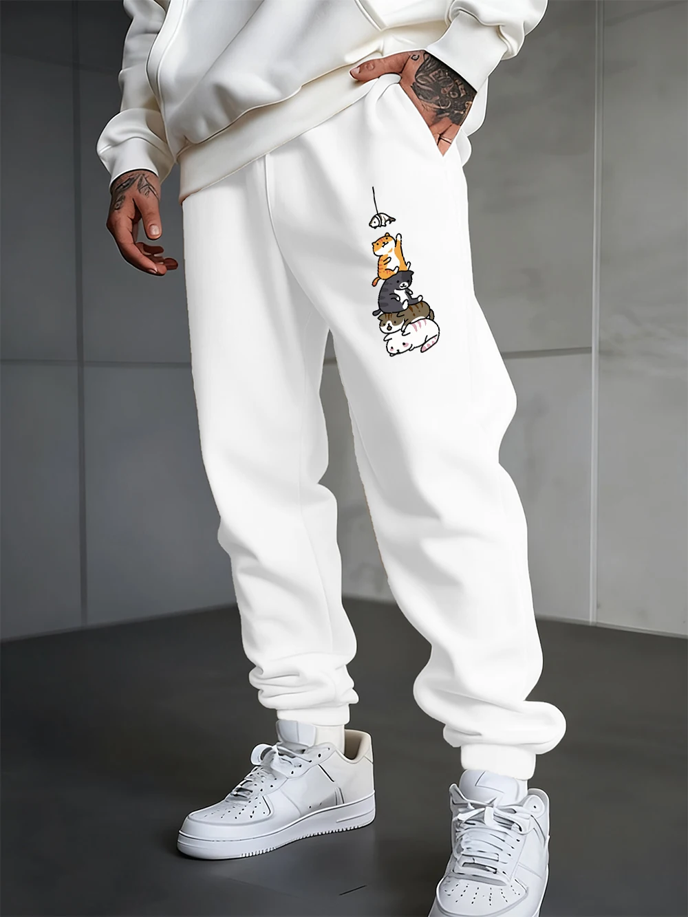 Fish Catching Cats Prints Sweatpants Men Winter Sporty Pants Elastic Waist Loose Pocket Trousers Basics Fleece Warm Male Clothes
Fish Catching Cats Prints Sweatpants Men Winter Sporty Pants Elastic Waist Loose Pocket Trousers Basics Fleece Warm Male Clothes