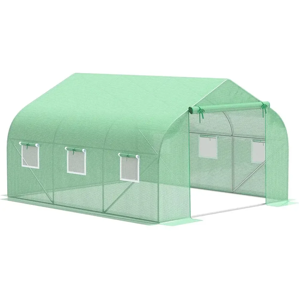 Greenhouse: 11.5ft x 10ft x 6.5ft Walk-in Tunnel with Roll-up Windows, Zippered Entry, PE Cover, Heavy Duty Steel Frame
Greenhouse: 11.5ft x 10ft x 6.5ft Walk-in Tunnel with Roll-up Windows, Zippered Entry, PE Cover, Heavy Duty Steel Frame