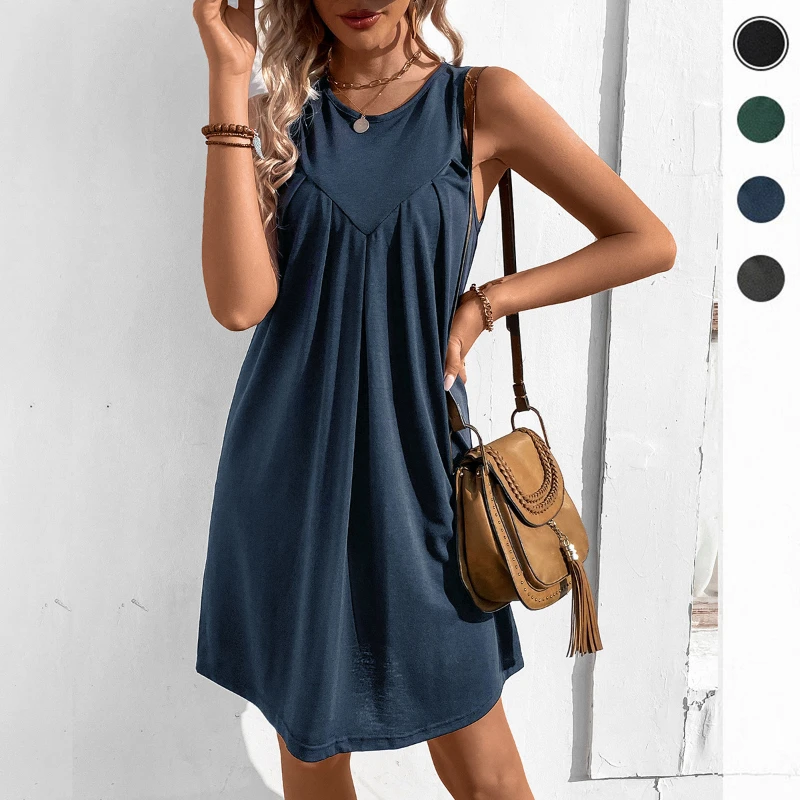 Tank Dress Summer Women Sleeveless O Neck Mini Vestidos De Fiesta Solid Robe Femme Ladies Casual Simple Style Daily Sun Dresses
Tank Dress Summer Women Sleeveless O Neck Mini Vestidos De Fiesta Solid Robe Femme Ladies Casual Simple Style Daily Sun Dresses
