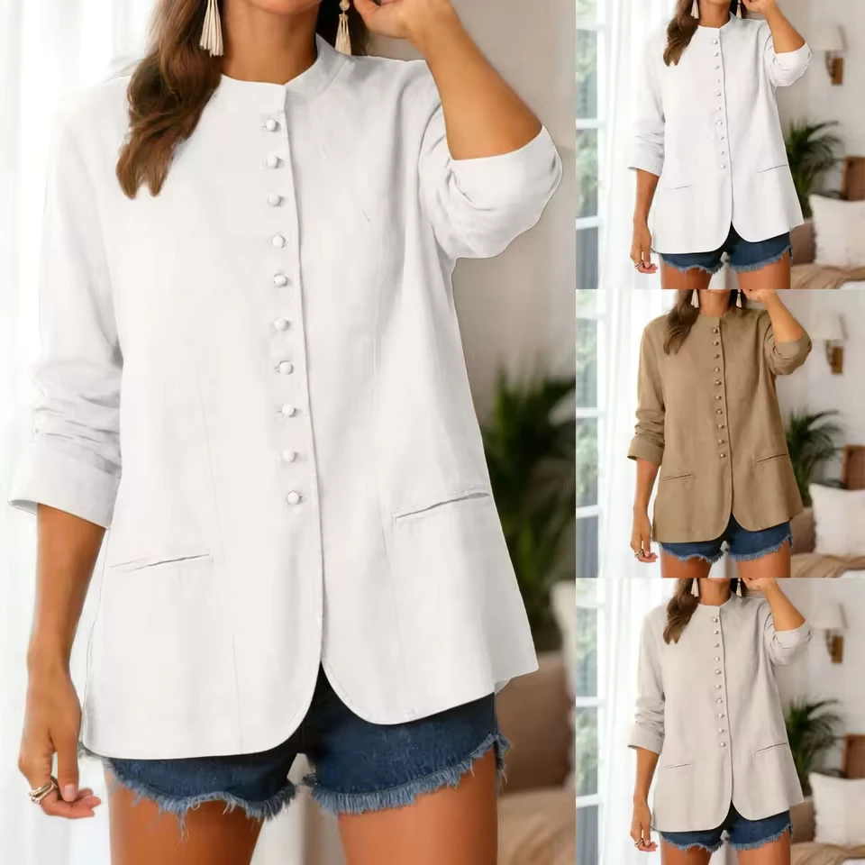 Women'S Long Sleeve Cotton Button Down Suit Casual Loose Blouses Breathable Blouses Midi Shirt Fashion Youth Female Top
Women'S Long Sleeve Cotton Button Down Suit Casual Loose Blouses Breathable Blouses Midi Shirt Fashion Youth Female Top