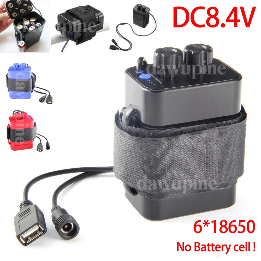 DC 8.4V 6*18650 Lithium Battery Storage Box Case DIY 18650 Battery Pack USB Power Bank for Bicycle Light Bike Lamp Mobile Phone
DC 8.4V 6*18650 Lithium Battery Storage Box Case DIY 18650 Battery Pack USB Power Bank for Bicycle Light Bike Lamp Mobile Phone