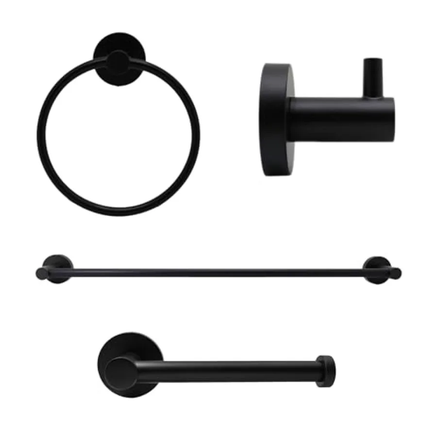 A101-62 Modern 4-Piece Bathroom Hardware Set 24 Inch Towel Bar and Wall Mounted Accessories with Concealed Mounting, Satin Nick
A101-62 Modern 4-Piece Bathroom Hardware Set 24 Inch Towel Bar and Wall Mounted Accessories with Concealed Mounting, Satin Nick