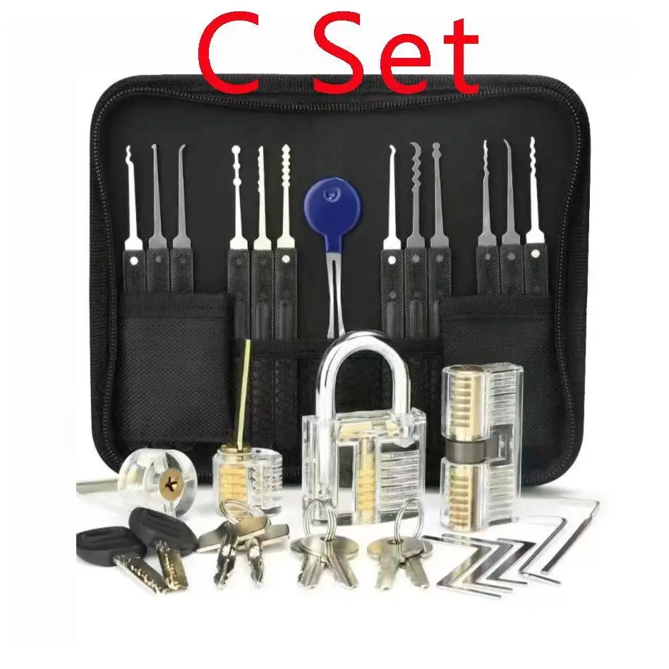 Locksmith Pick Training Kit with Transparent Locks,Broken Key Remover and Tension Wrench Tool
Locksmith Pick Training Kit with Transparent Locks,Broken Key Remover and Tension Wrench Tool