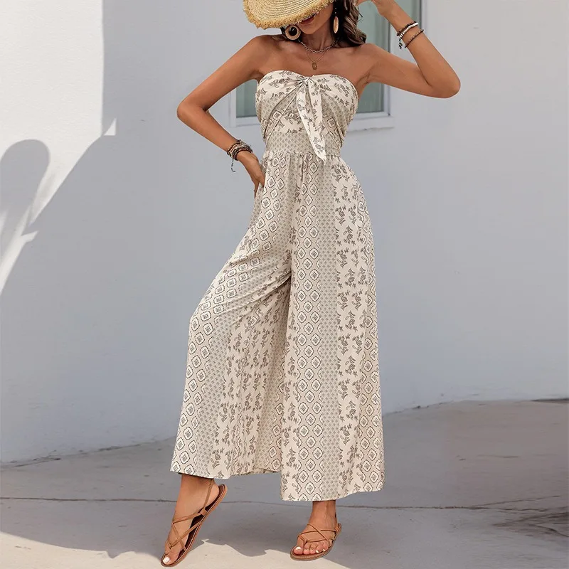 Sexy Bow Strapless jumpsuit summer Woman jumpsuit New Skinny high waist elegant floral print playpsuit sleeveless Full jumpsuit
Sexy Bow Strapless jumpsuit summer Woman jumpsuit New Skinny high waist elegant floral print playpsuit sleeveless Full jumpsuit