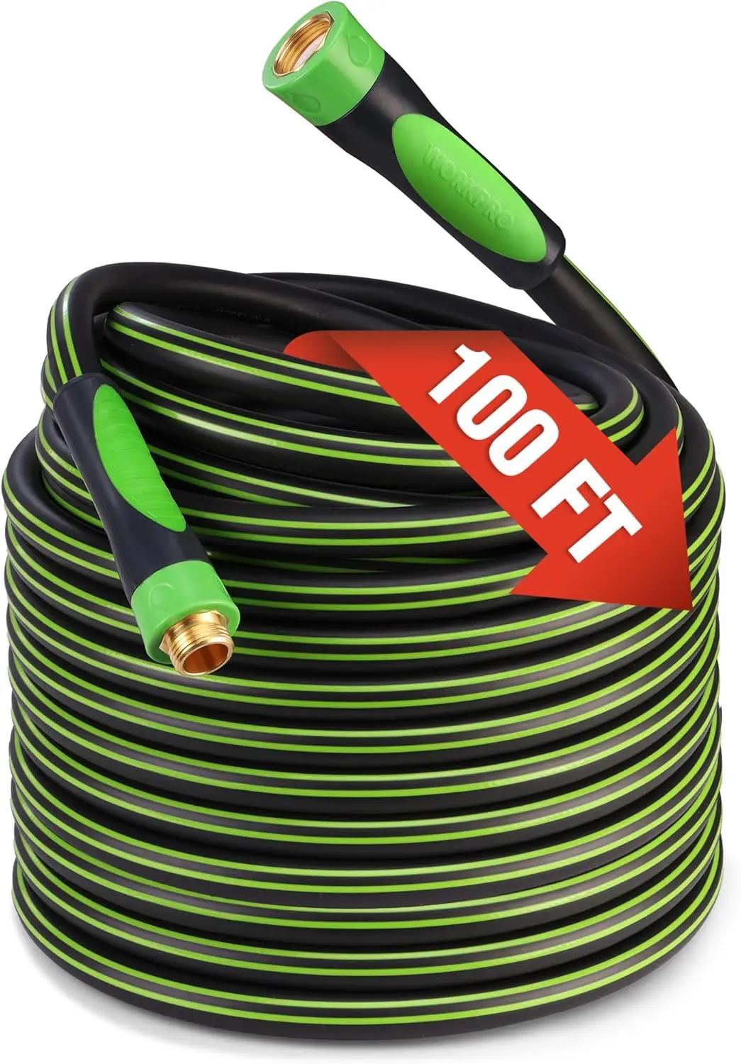 5/8" x 100ft Hybrid Garden Hose, Heavy Duty, Flexible, Lightweight, 3/4" Brass Fittings, Kink Resistant, All Weather, High Flow for Lawn & Garden
5/8" x 100ft Hybrid Garden Hose, Heavy Duty, Flexible, Lightweight, 3/4" Brass Fittings, Kink Resistant, All Weather, High Flow for Lawn & Garden