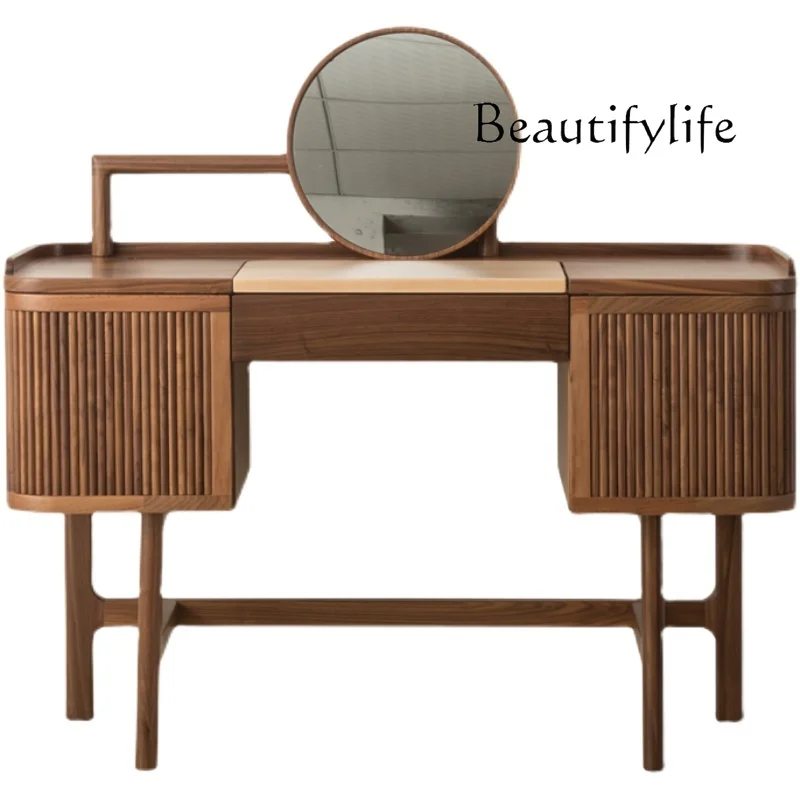 Nordic simple solid wood dresser desk integrated with mirror bedroom fan dresser makeup stool
Nordic simple solid wood dresser desk integrated with mirror bedroom fan dresser makeup stool