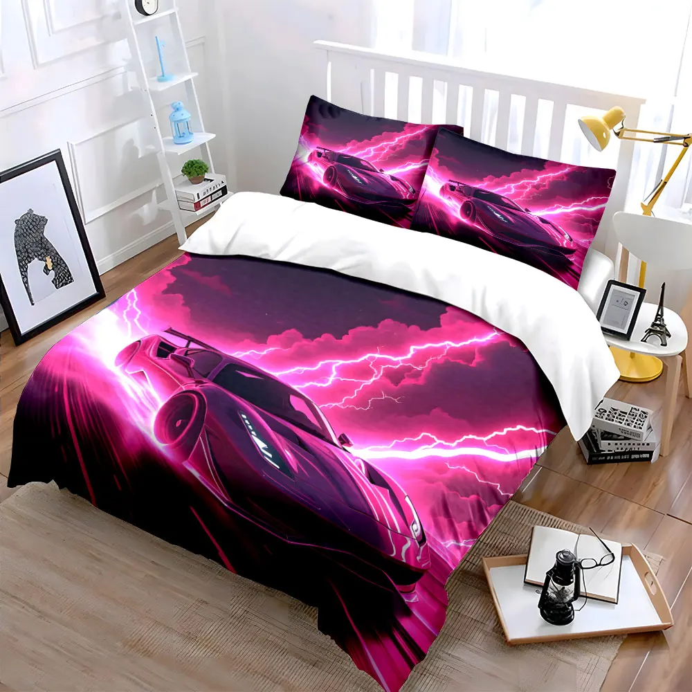 Neon Pink Purple Lightning Car Bedding Racing Duvet Cover Set Comforter Cover Bedroom Decor,Gift(1 Duvet Cover+2 Pillowcase)
Neon Pink Purple Lightning Car Bedding Racing Duvet Cover Set Comforter Cover Bedroom Decor,Gift(1 Duvet Cover+2 Pillowcase)