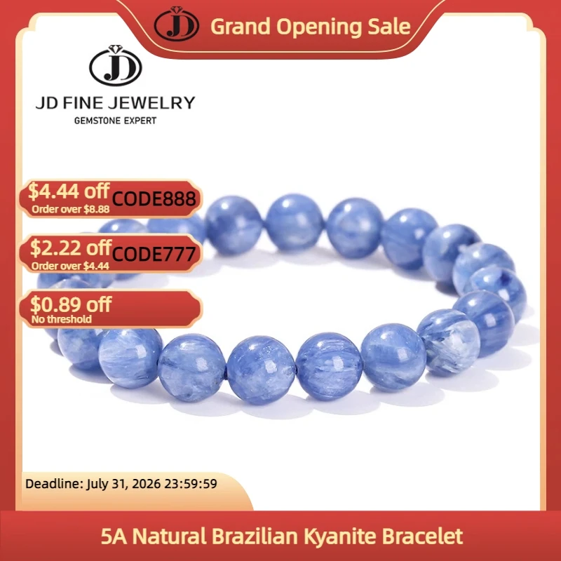 JD 5A Natural Brazilian Kyanite Bracelet Blue Cat's Eye Healing Stone Beads for Women Men Chakra Energy Jewelry Gift
JD 5A Natural Brazilian Kyanite Bracelet Blue Cat's Eye Healing Stone Beads for Women Men Chakra Energy Jewelry Gift