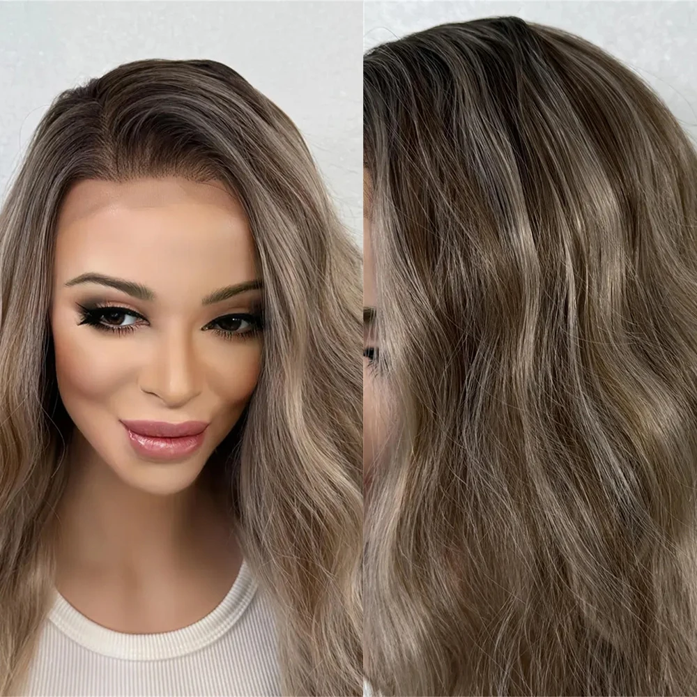 Ash Grey Blonde Mix Human Hair Blend Lace Front Wig Rooty Balayage Wig Blonde 13x4” 26 inch free part Syntheitc lace front wig
Ash Grey Blonde Mix Human Hair Blend Lace Front Wig Rooty Balayage Wig Blonde 13x4” 26 inch free part Syntheitc lace front wig