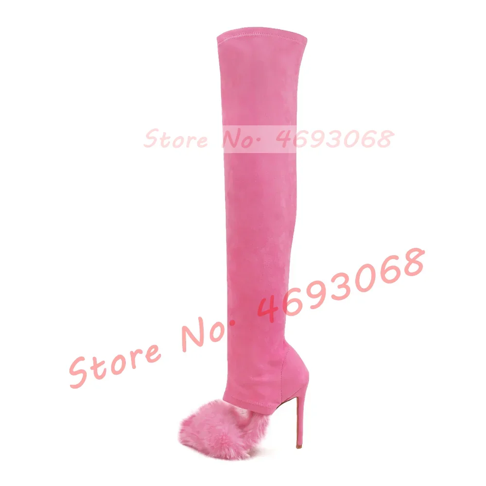 Open-Instep Slim Stretch Boots Women Nifty Furry Open Toe High Heels Fur Shoes Ladies Classy Party Slip On Suede Elastic Boots
Open-Instep Slim Stretch Boots Women Nifty Furry Open Toe High Heels Fur Shoes Ladies Classy Party Slip On Suede Elastic Boots