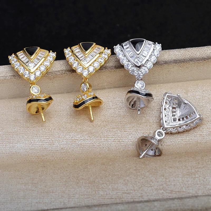 S925 Sterling Silver Earrings Base Findings Mountings Jewelry Mounts Fittings Accessories for 13-14mm Pearls 3 pairs/lot
S925 Sterling Silver Earrings Base Findings Mountings Jewelry Mounts Fittings Accessories for 13-14mm Pearls 3 pairs/lot