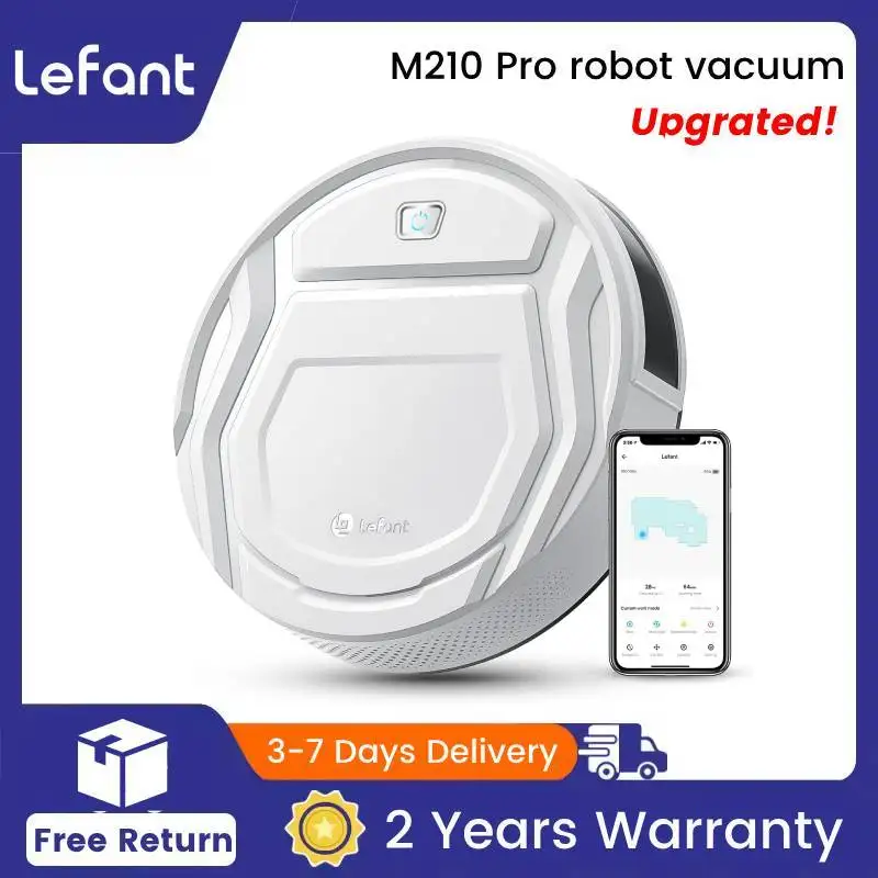 Lefant M210 Pro Robot Vacuum Cleaner, 2200Pa Powerful Suction, 120 Mins Runtime, Automatic Self-Charging,Wi-Fi/App/Alexa Control
Lefant M210 Pro Robot Vacuum Cleaner, 2200Pa Powerful Suction, 120 Mins Runtime, Automatic Self-Charging,Wi-Fi/App/Alexa Control