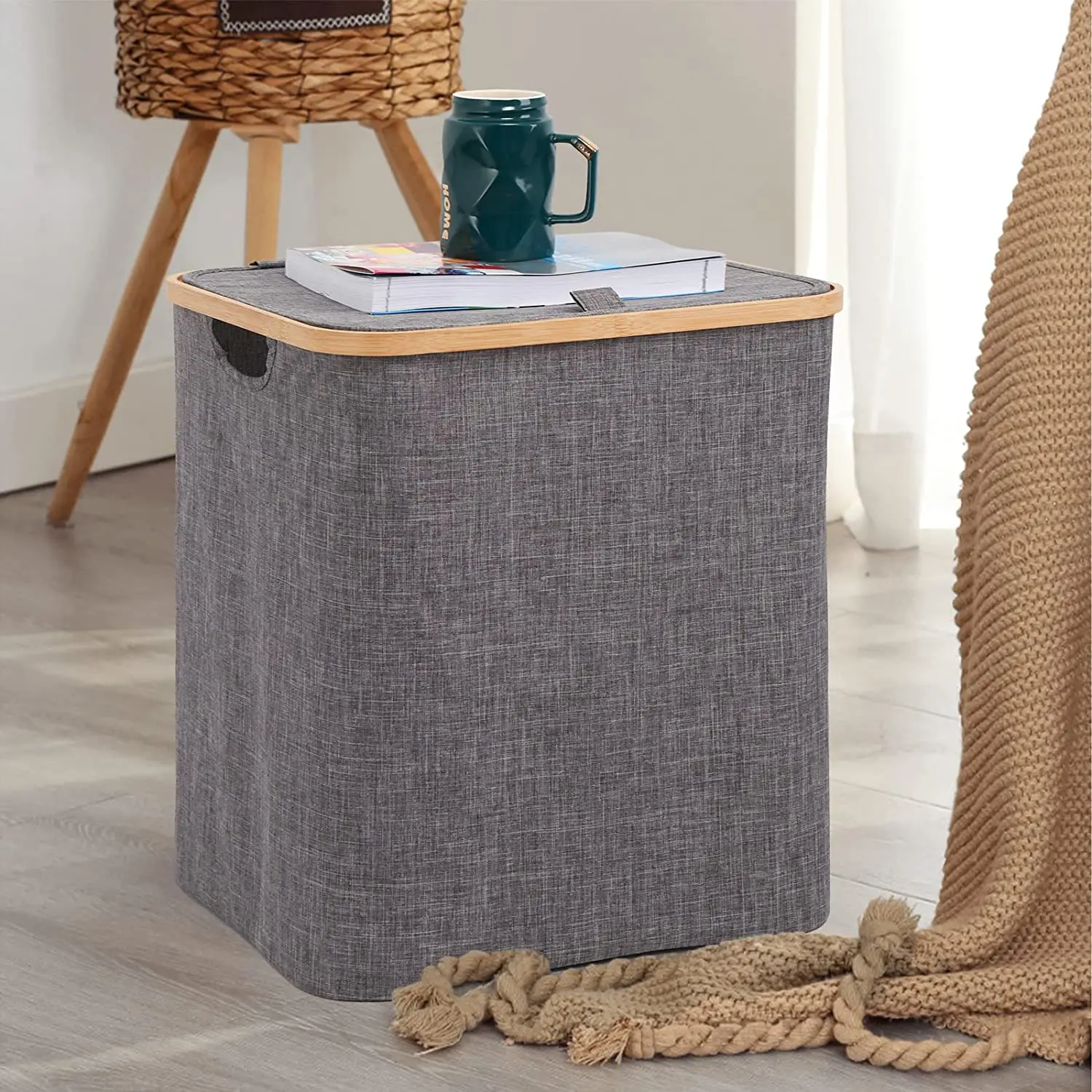 60L Bamboo Laundry Hamper Basket with Lid Waterproof and Collapsible Cloth Hamper for Closet and Bathroom
60L Bamboo Laundry Hamper Basket with Lid Waterproof and Collapsible Cloth Hamper for Closet and Bathroom