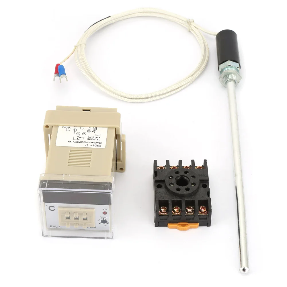 Thermocouple Thermostat Digital Thermostat E5C4-R Digital Temperature Controller Thermostat with K Type Thermocouple Probe
Thermocouple Thermostat Digital Thermostat E5C4-R Digital Temperature Controller Thermostat with K Type Thermocouple Probe