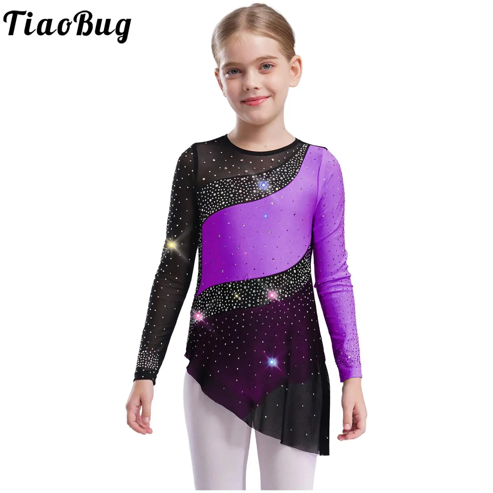Kids Girls Rhythmic Figure Skating Ballet Dance Dress Long Sleeve Sheer Mesh Rhinestones Gymnastic Leotard Competition Dancewear
Kids Girls Rhythmic Figure Skating Ballet Dance Dress Long Sleeve Sheer Mesh Rhinestones Gymnastic Leotard Competition Dancewear