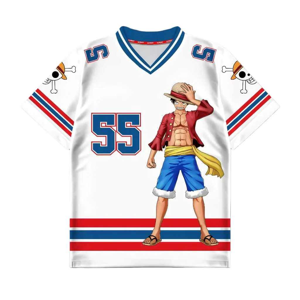 Новая футболка-джерси Bandai Anime One Piece Luffy 2026 года, летняя, оверсайз, с 3D-принтом, для взрослых и детей, многофункциональная верхняя одежда
Новая футболка-джерси Bandai Anime One Piece Luffy 2026 года, летняя, оверсайз, с 3D-принтом, для взрослых и детей, многофункциональная верхняя одежда