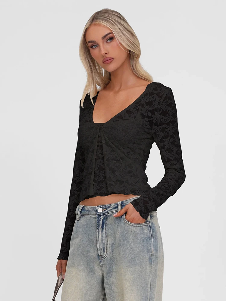 kliou French Mesh Women 2 Piece Tops Fashion Emboridered Single Breasted Full Sleeve Tops+Inside Camis Female Popular Wild Wear
kliou French Mesh Women 2 Piece Tops Fashion Emboridered Single Breasted Full Sleeve Tops+Inside Camis Female Popular Wild Wear