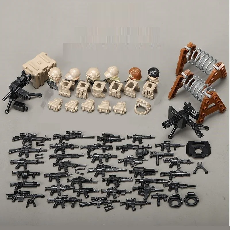 MOC Military Weapons Modern Army Special Force 6PCS Mercenary Soldier Minifigs SWAT Parts Figures Building Block Brick Mini Toys
MOC Military Weapons Modern Army Special Force 6PCS Mercenary Soldier Minifigs SWAT Parts Figures Building Block Brick Mini Toys
