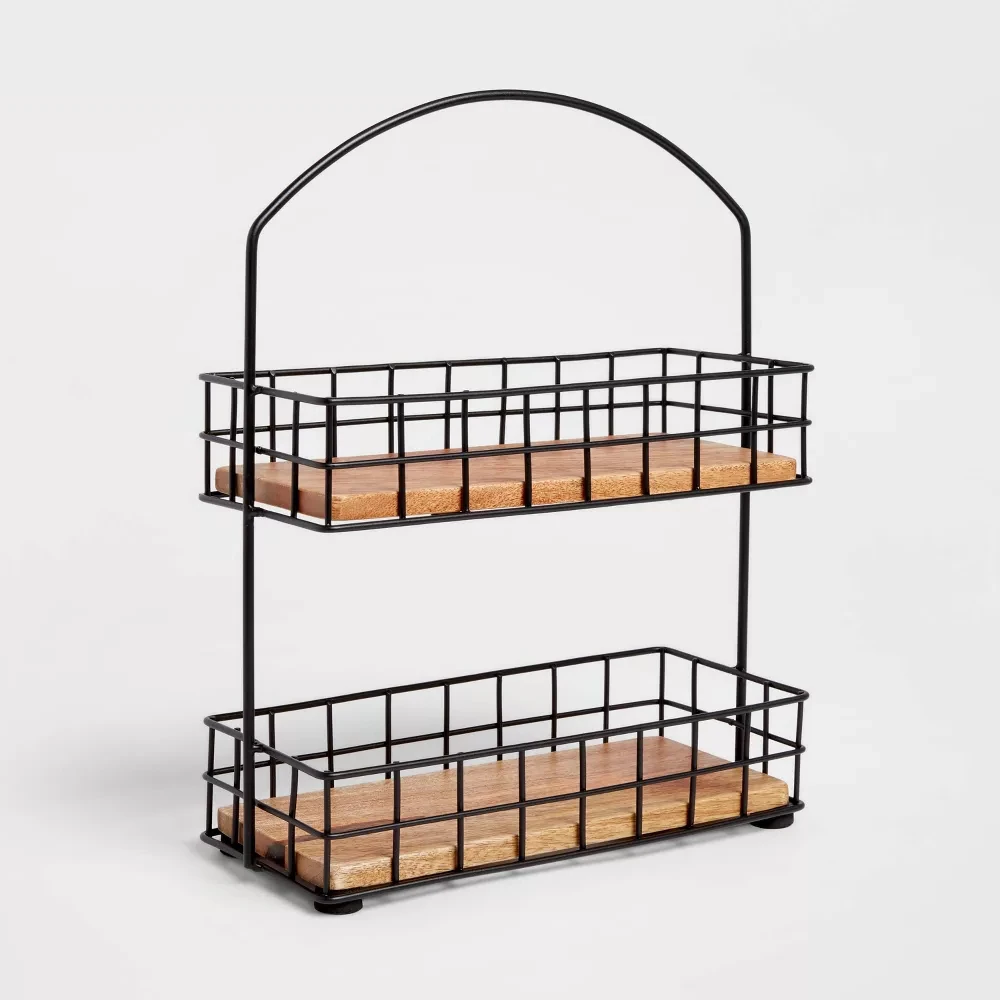 2-Tier Spice Rack for Countertop,Iron and Mango Wood Spice Shelf Organizer,Kitchen Counter Storage,Black Tabletop Coffee Shelf
2-Tier Spice Rack for Countertop,Iron and Mango Wood Spice Shelf Organizer,Kitchen Counter Storage,Black Tabletop Coffee Shelf
