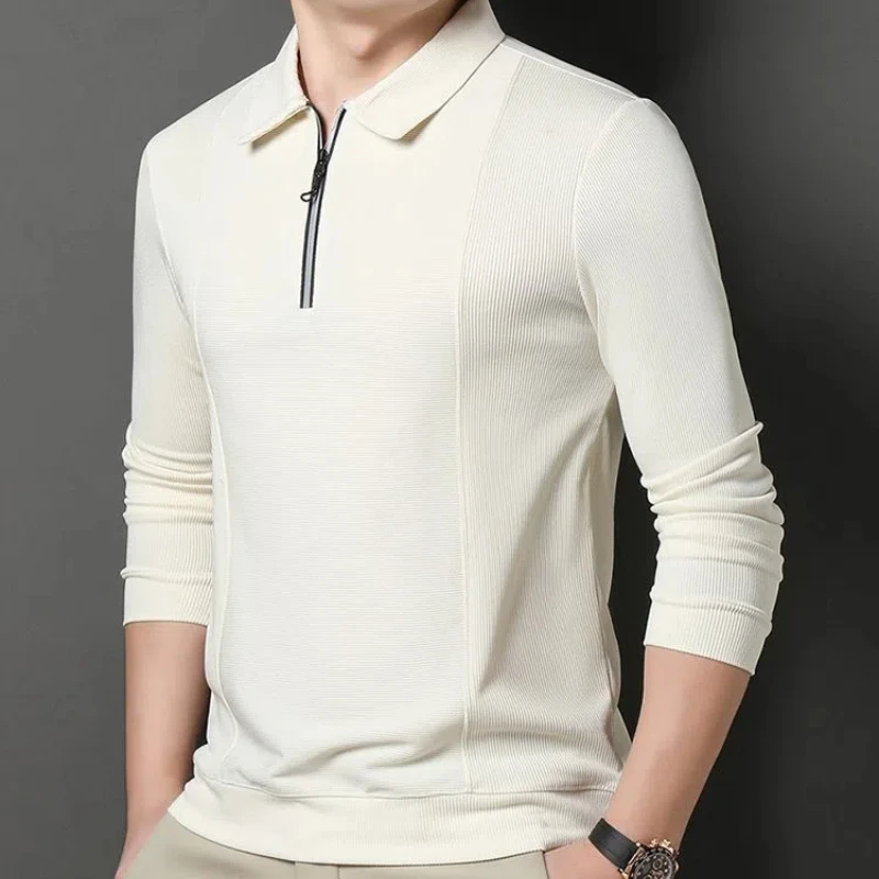Men's Long Sleeve T-Shirt Premium Lapel POLO Shirt Business Casual Zipper Fashion Top
Men's Long Sleeve T-Shirt Premium Lapel POLO Shirt Business Casual Zipper Fashion Top