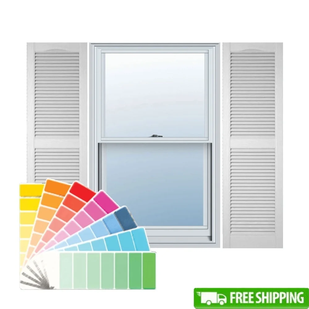 12x26 Inches Vinyl Open Louver Shutters Pair with Hardware Easy Installation Durable Paintable Elegant Design Home Exterior
12x26 Inches Vinyl Open Louver Shutters Pair with Hardware Easy Installation Durable Paintable Elegant Design Home Exterior