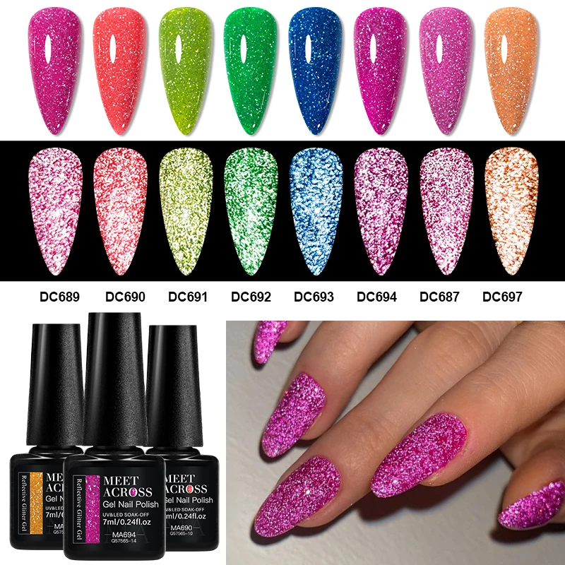 MEET ACROSS 8/6/10Pcs Glitter Reflective Gel Nail Polish Glitter Neon Roes Red Blue Silver Nail Art Gel Varnish Kit Manicure
MEET ACROSS 8/6/10Pcs Glitter Reflective Gel Nail Polish Glitter Neon Roes Red Blue Silver Nail Art Gel Varnish Kit Manicure