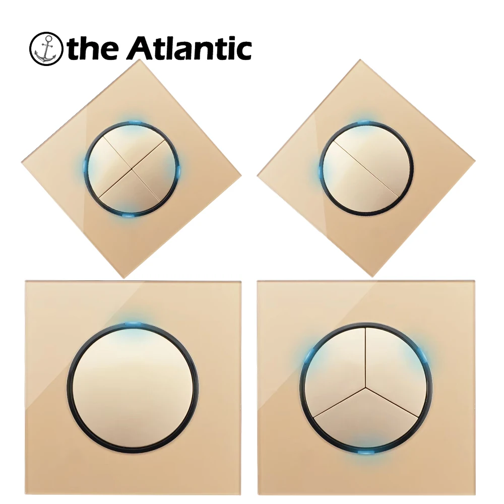 Dimming Switch 16A 1 2 3 4Gang With LED Indicator Light Wall Light Switch Standard Circular Reset Point Switch Glass Frame Gold
Dimming Switch 16A 1 2 3 4Gang With LED Indicator Light Wall Light Switch Standard Circular Reset Point Switch Glass Frame Gold