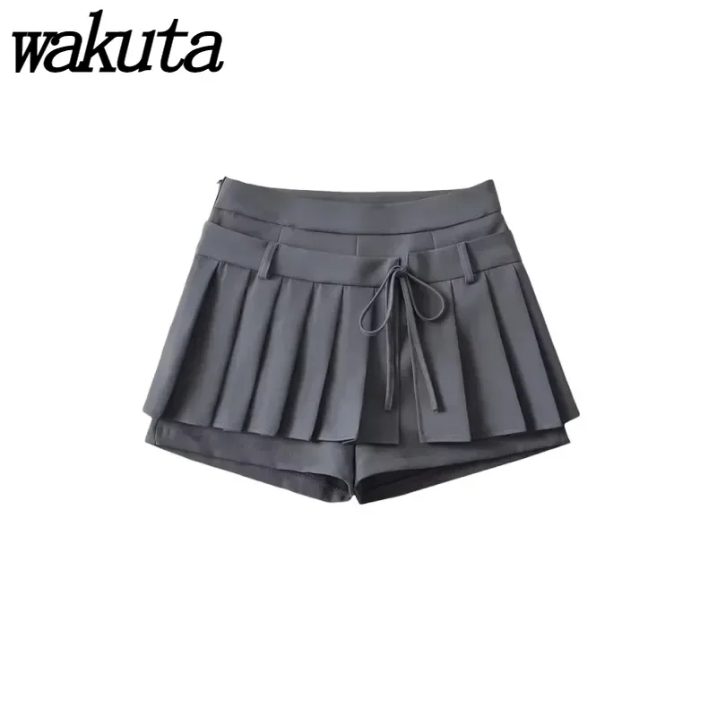 WAKUTA Fashion High Waist Pleated Half-body Skirt Solid Bow Tie Anti-slip Pleated Skirt Pant English College Style Bustier Skirt
WAKUTA Fashion High Waist Pleated Half-body Skirt Solid Bow Tie Anti-slip Pleated Skirt Pant English College Style Bustier Skirt