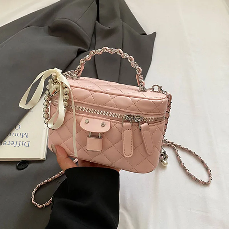 Mini Box Square Handbag for Women Exquisite PU Small One Shoulder Bags Korean Diamond Lattice Versatile Chain Crossbody Bag
Mini Box Square Handbag for Women Exquisite PU Small One Shoulder Bags Korean Diamond Lattice Versatile Chain Crossbody Bag