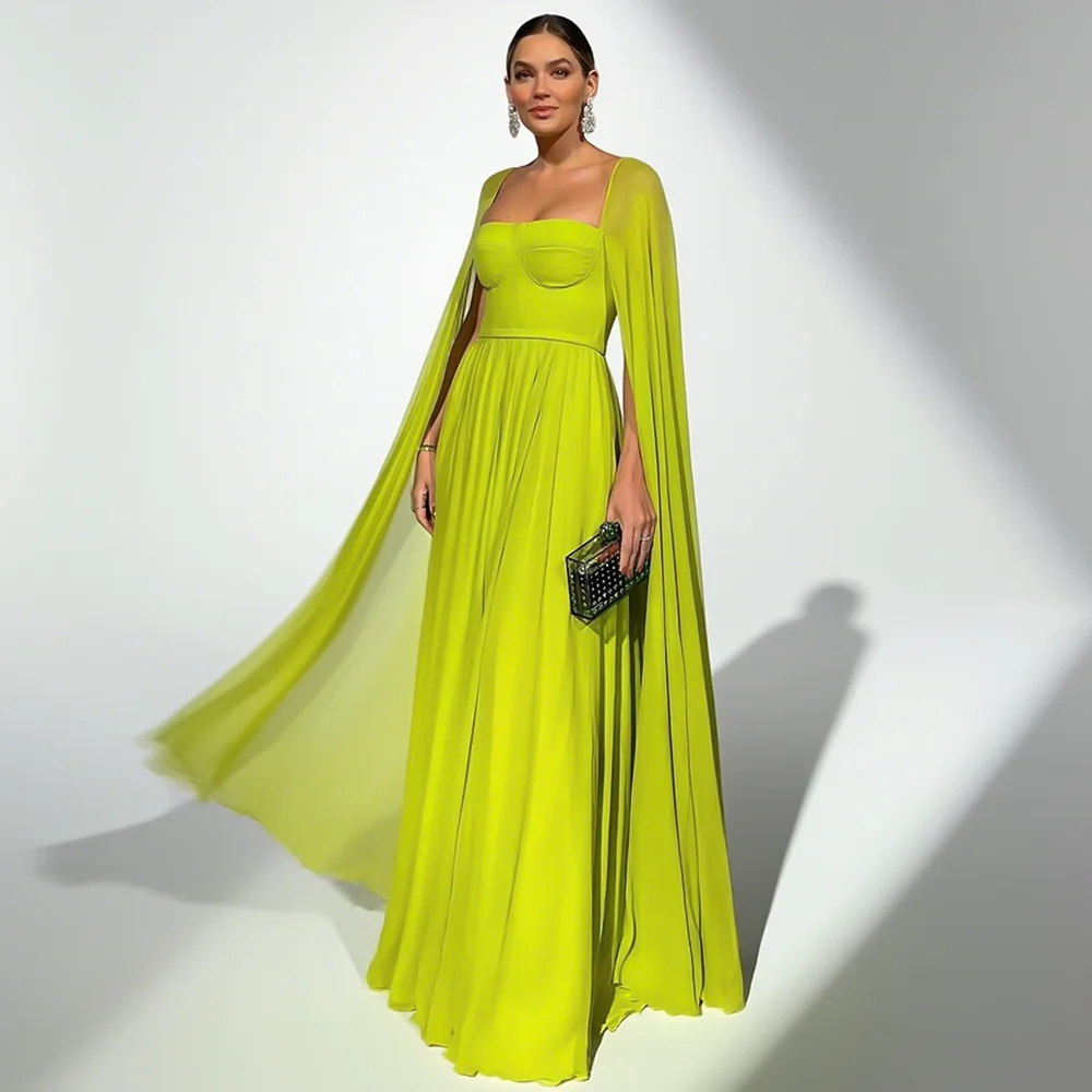 GreenYellow Chiffon Elegant A Line Evening Dresses for Women with Cap Sleeves 2025 Wedding Party Dress Prom Gown Customized
GreenYellow Chiffon Elegant A Line Evening Dresses for Women with Cap Sleeves 2025 Wedding Party Dress Prom Gown Customized