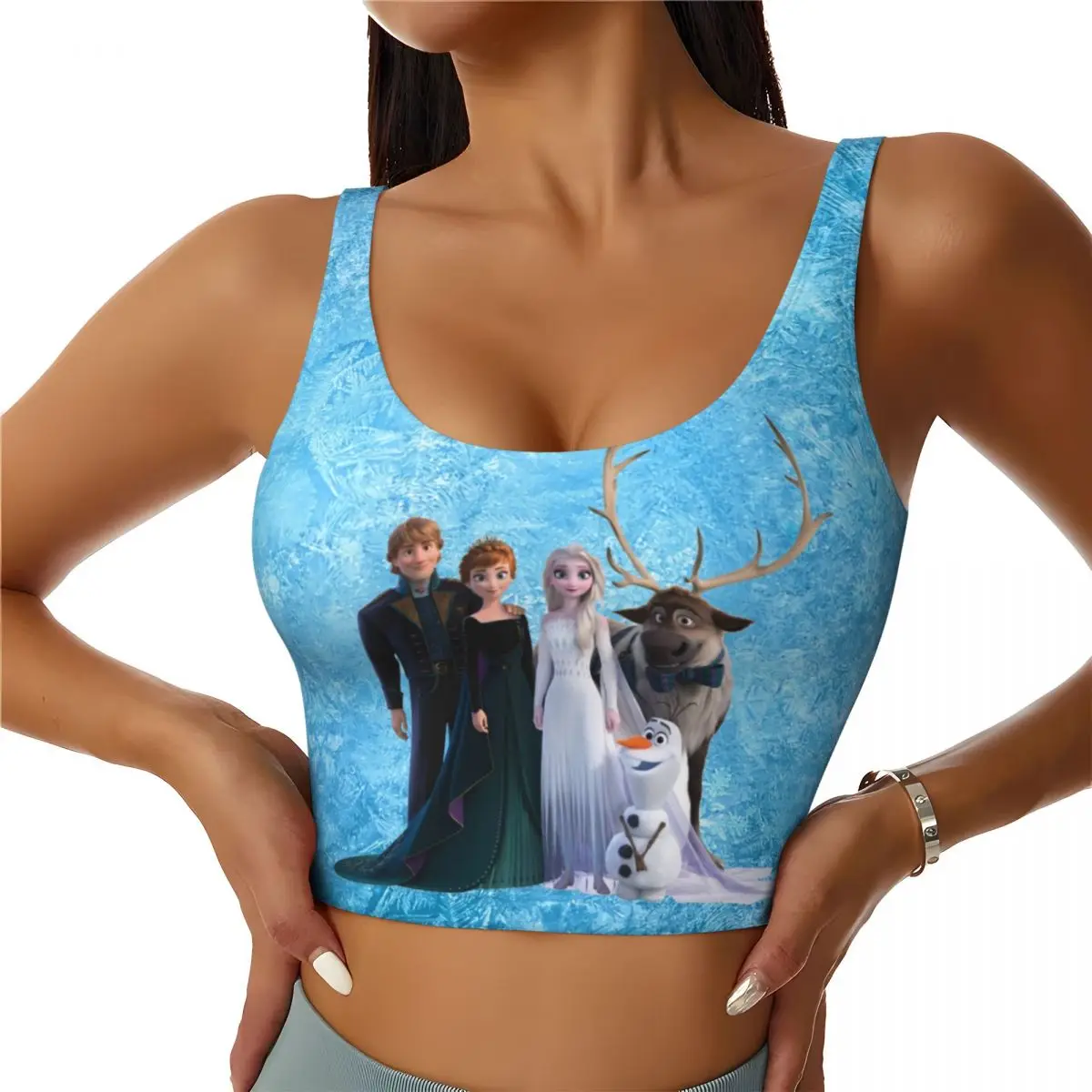 Custom Frozen Cartoon Workout Crop Tank Tops for Women Seamless Running Yoga Sports Bras
Custom Frozen Cartoon Workout Crop Tank Tops for Women Seamless Running Yoga Sports Bras