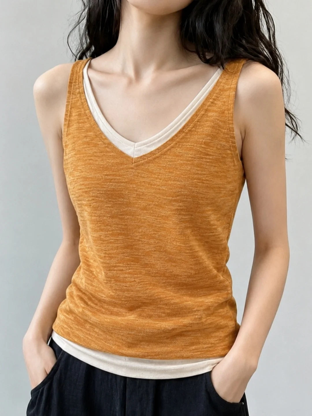 Sweet Style V-Neck Splice Color Lightweight Strapless Vest Summer Soft Fashion Top for Women Straight Cut Large Size Inner Wear
Sweet Style V-Neck Splice Color Lightweight Strapless Vest Summer Soft Fashion Top for Women Straight Cut Large Size Inner Wear