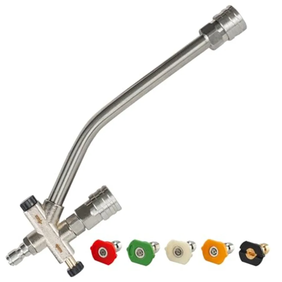 Foam Cannon Dual-Connector Accessory, Pressure Washer Double Tip Attachment for Soap Cannon with 5 Power Washer Sprayer Nozzles
Foam Cannon Dual-Connector Accessory, Pressure Washer Double Tip Attachment for Soap Cannon with 5 Power Washer Sprayer Nozzles