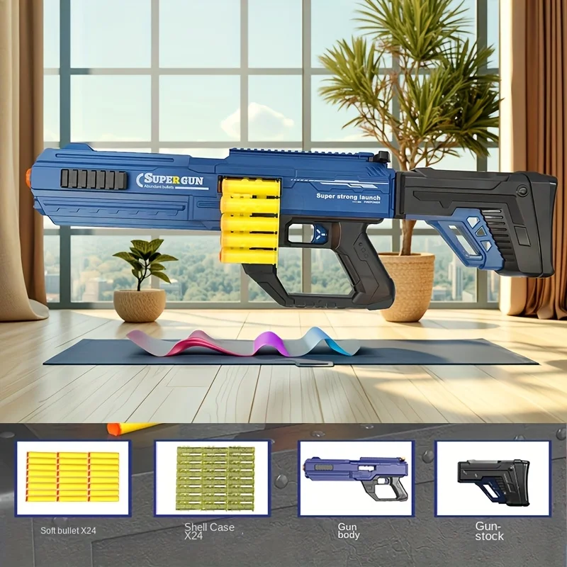Automatic Soft Bullet Toy Gun Manual Simulation Electric Firing With Chain Ejector Toy For Birthday Party Games Target Practice
Automatic Soft Bullet Toy Gun Manual Simulation Electric Firing With Chain Ejector Toy For Birthday Party Games Target Practice